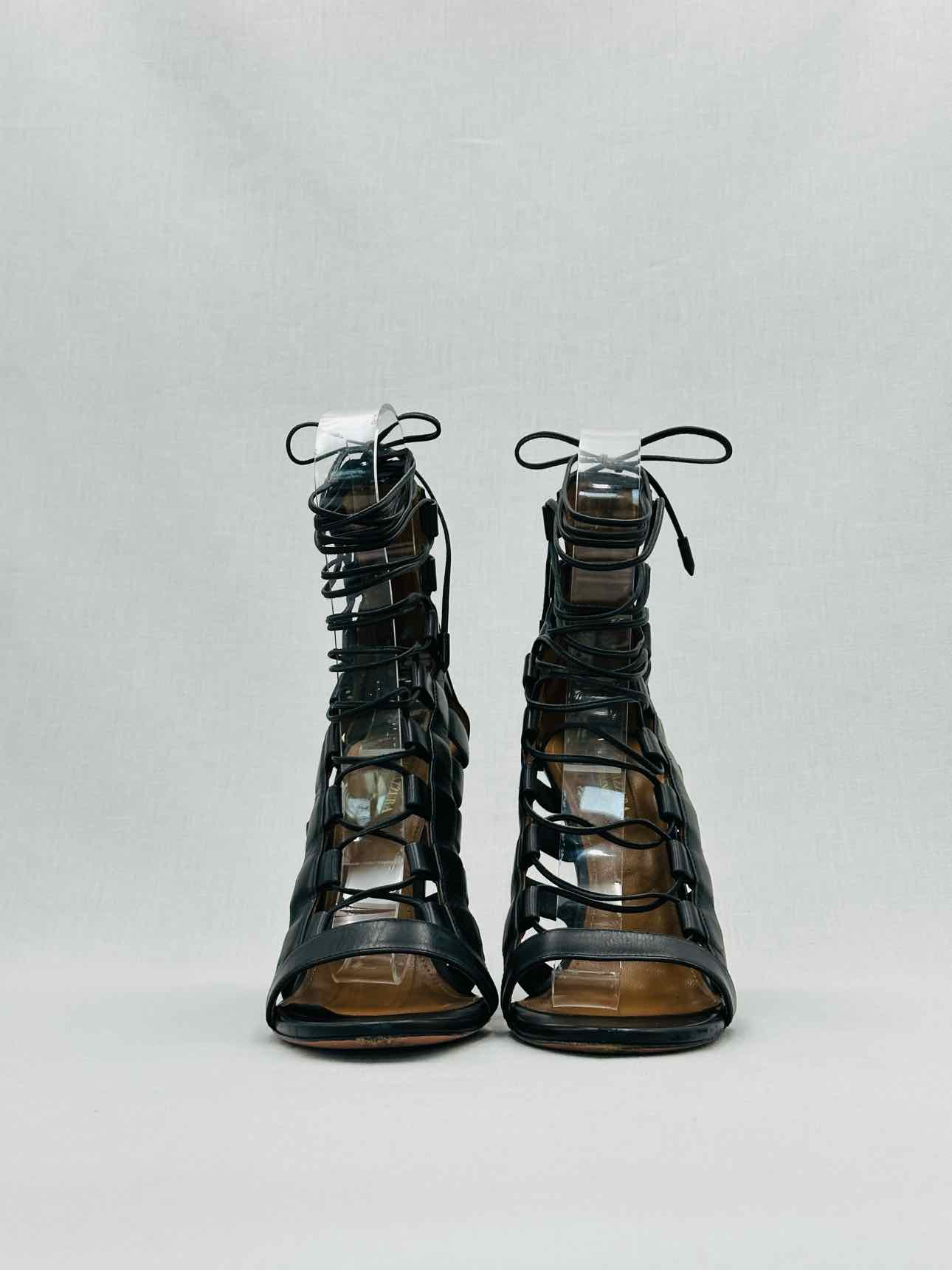 AQUAZZURA Amazon Black Size EU 38.5 Heeled Sandals