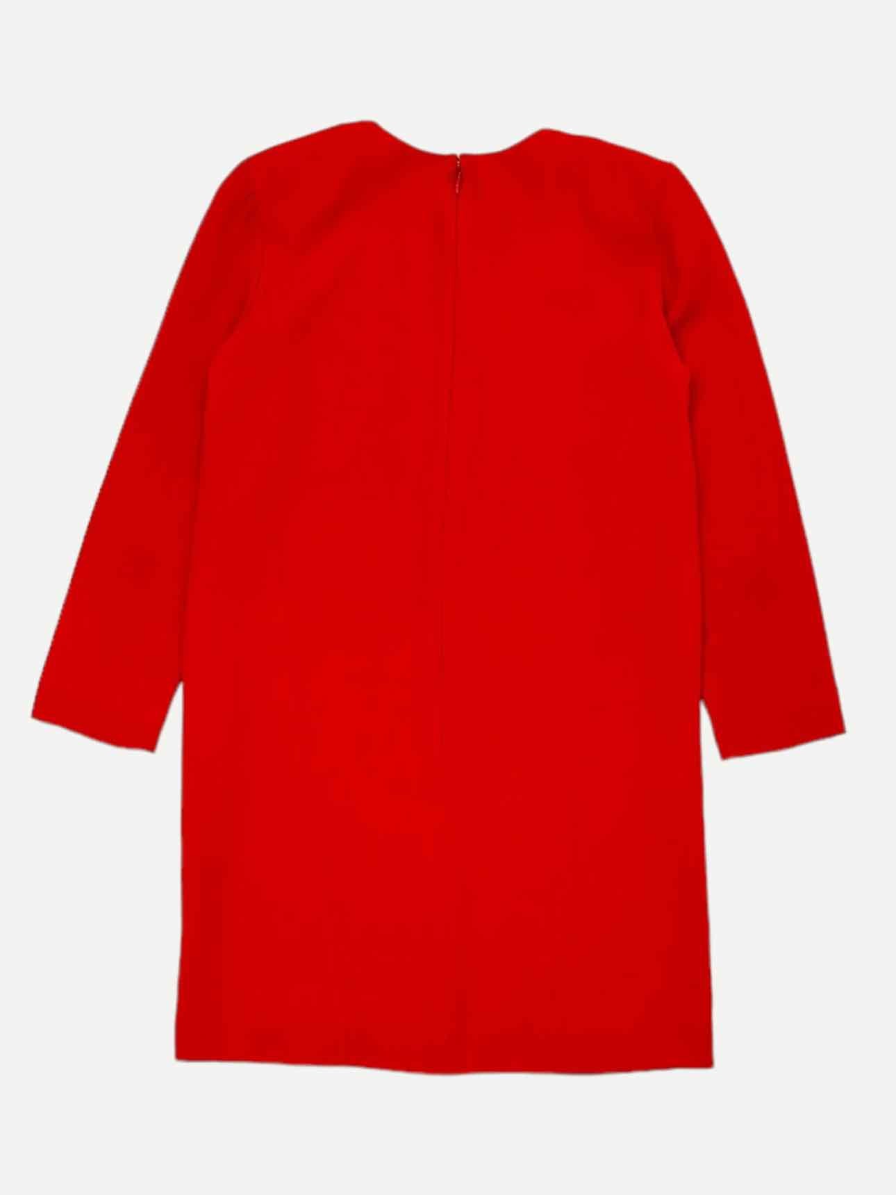 GIVENCHY Long Sleeve Red Knee Length Dress