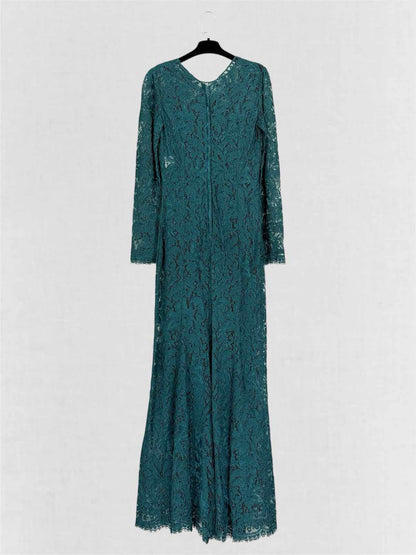 DOLCE & GABBANA Green Lace Size US 8 Long Dress