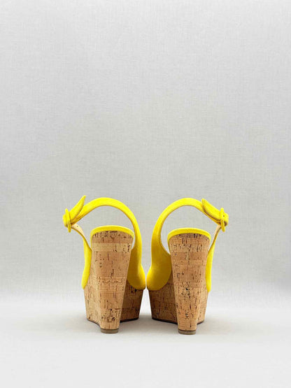 CHRISTIAN LOUBOUTIN Yellow Size EU 38 Wedges