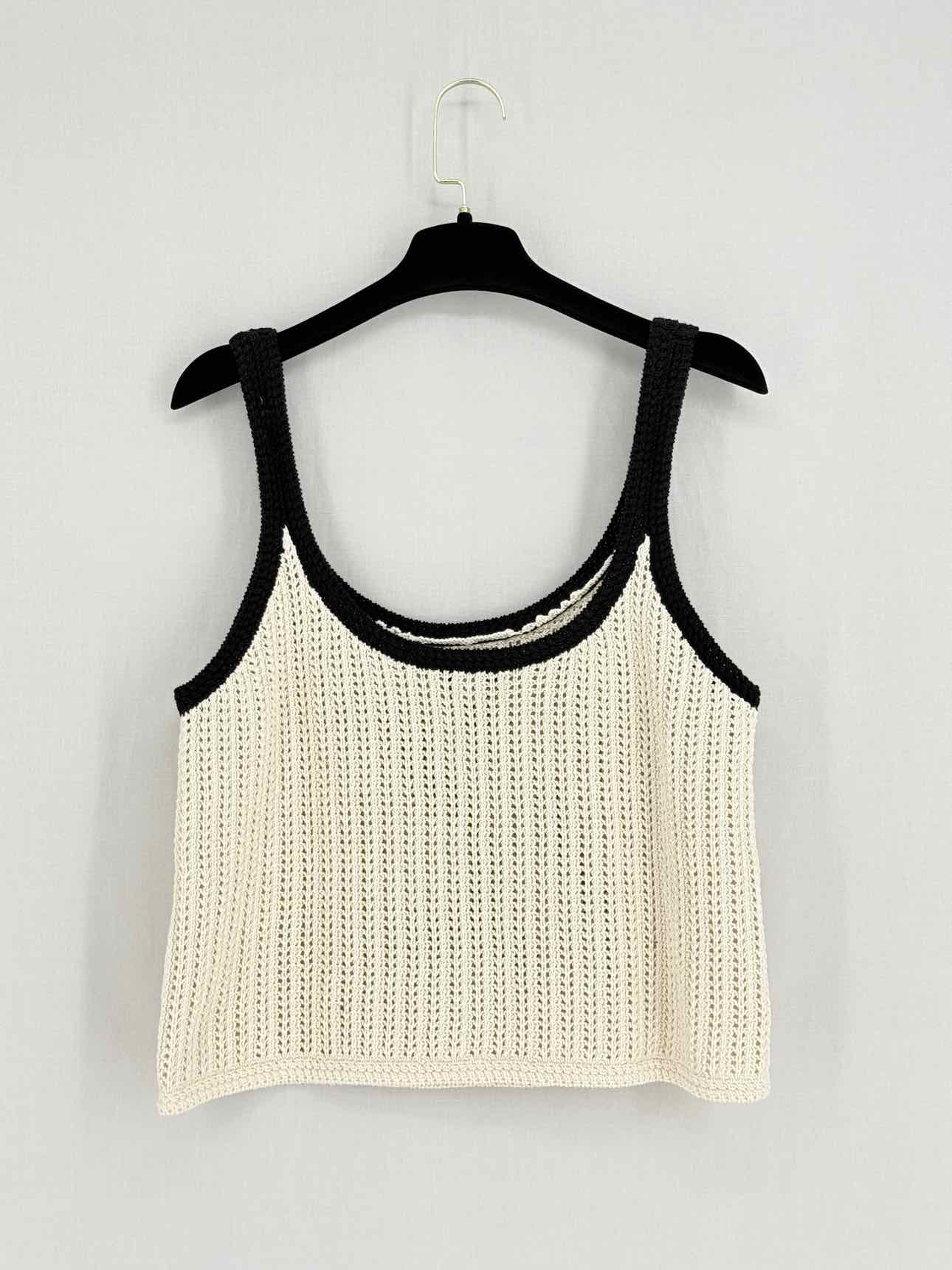 MADEWELL Beige w/ Black Trim Size Large Top