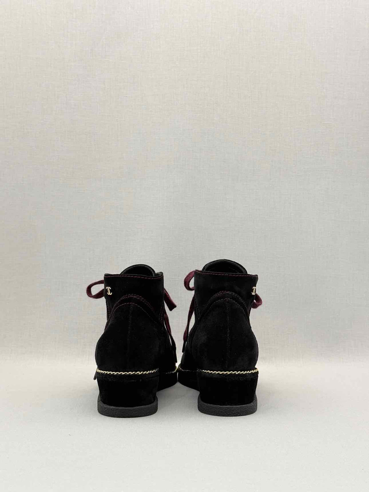 CHANEL Black CC Size EU 37.5 Ankle Boots