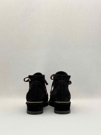 CHANEL Black CC Size EU 37.5 Ankle Boots