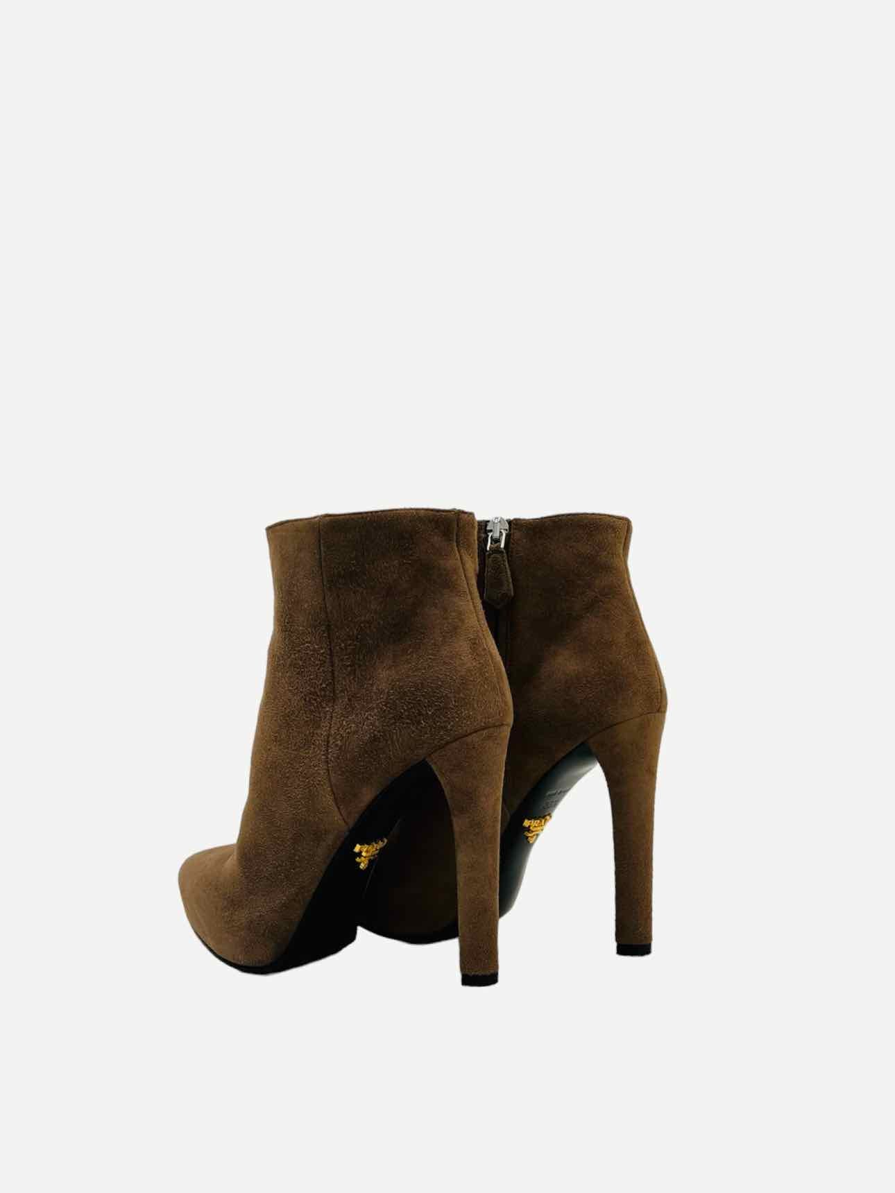 PRADA Platform Brown Ankle Boots 35.5