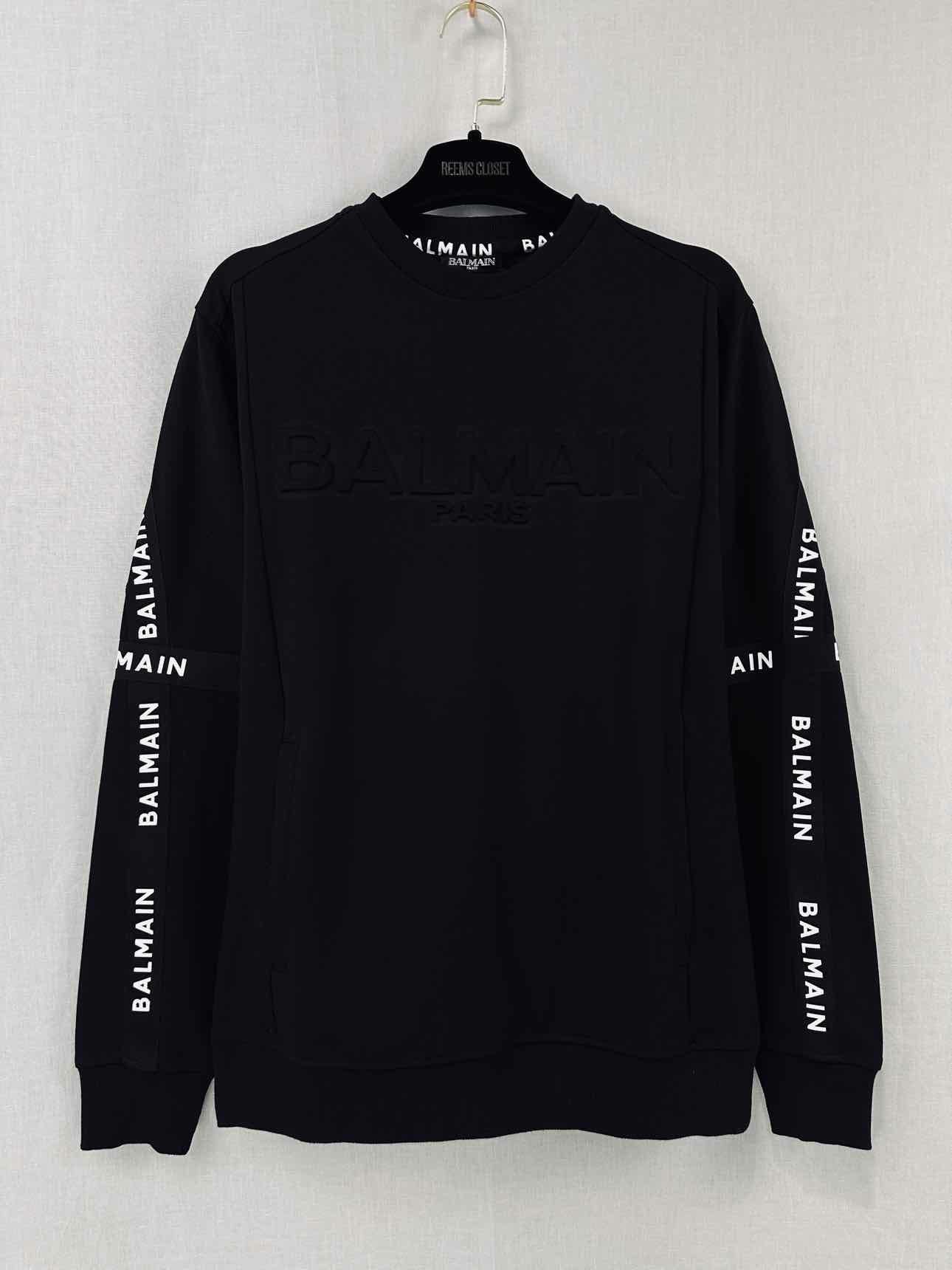 BALMAIN Oversized Black w/ White Size Small Sweatshirt