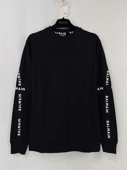 BALMAIN Oversized Black w/ White Size Small Sweatshirt
