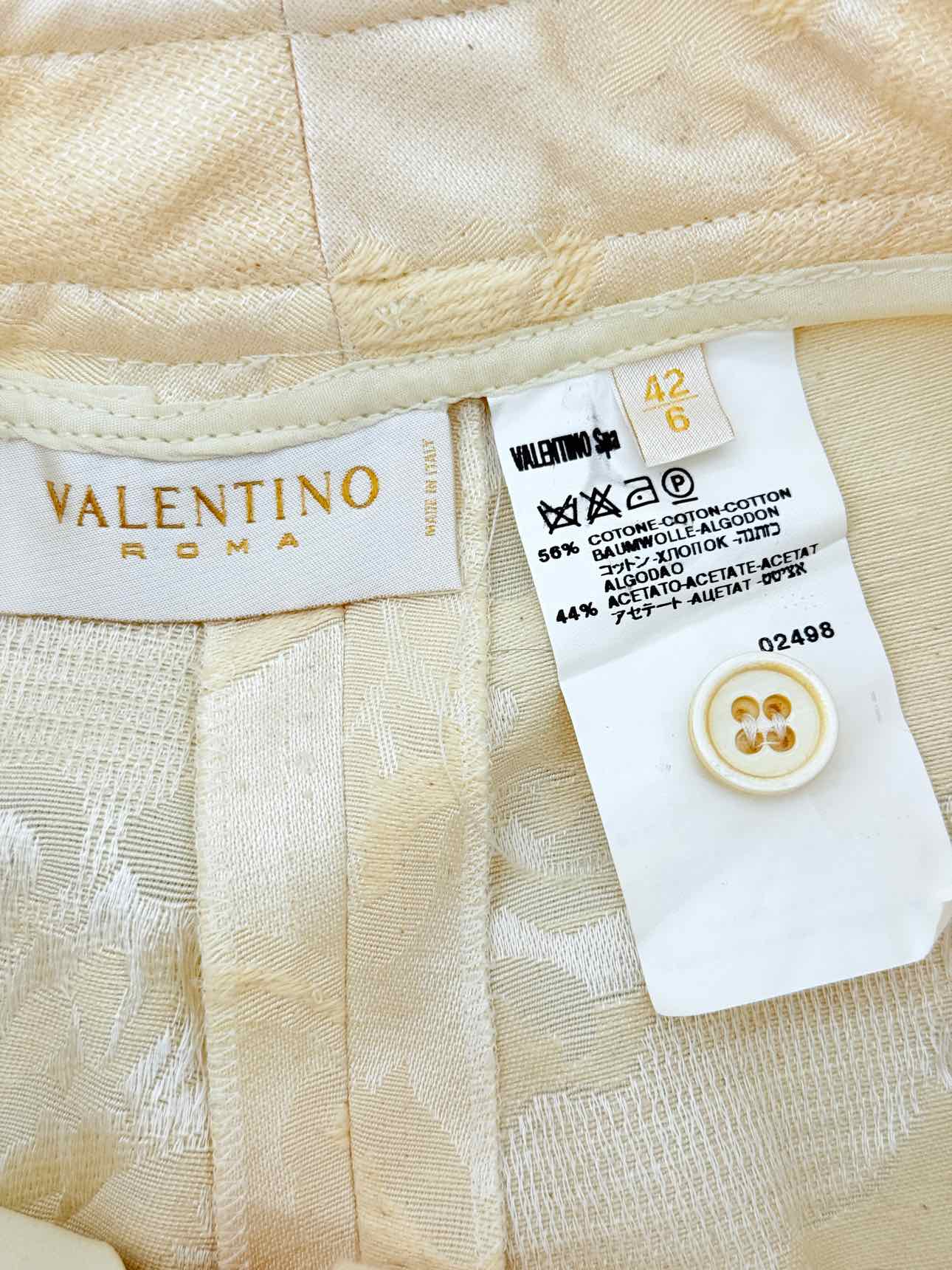 VALENTINO Beige & White Printed Size US 6 Outfit Set