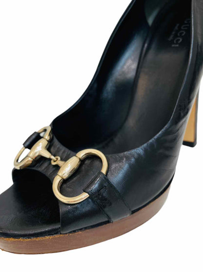 GUCCI Horsebit Black Pumps 36