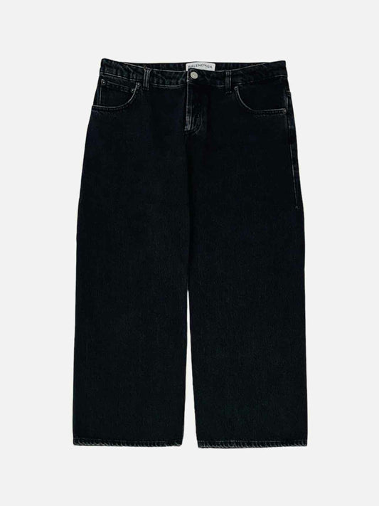 BALENCIAGA Capri Wide Leg Black Size 31 Jeans