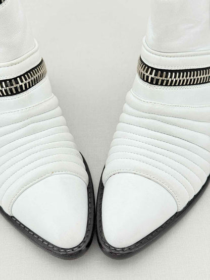 GUISEPPE ZANOTTI White Quilted Size EU 38 Ankle Boots