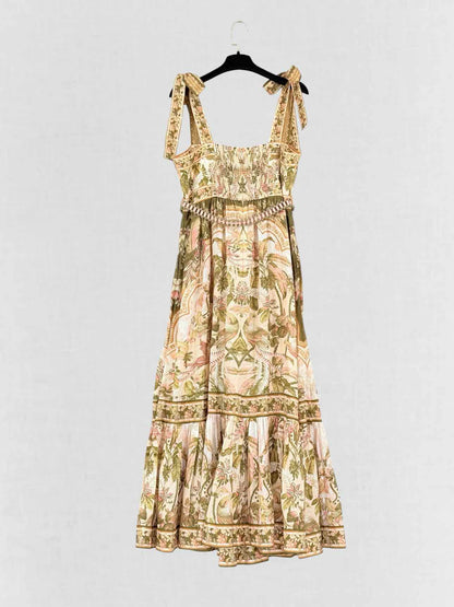ZIMMERMANN Khaki Multicolor Size US 12 Long Dress