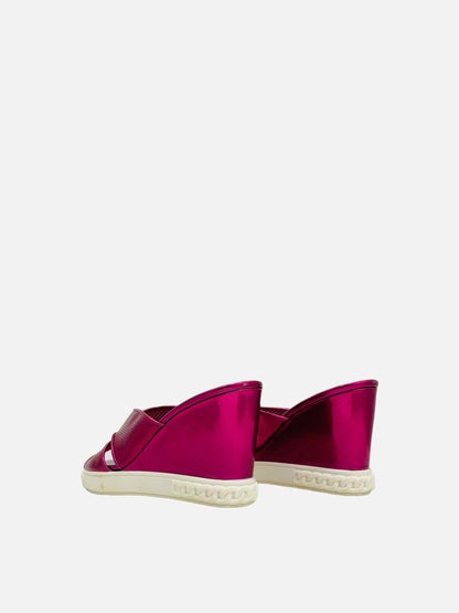 CASADEI Metallic Pink Wedges