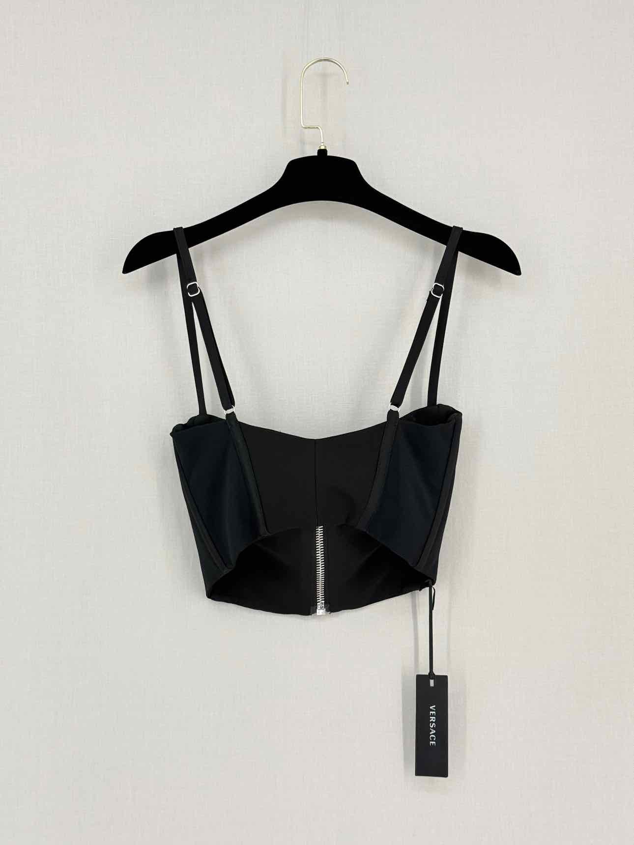 VERSACE Medusa Black Quilted Size US 2 Bustier