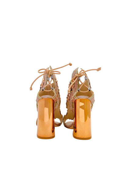 IVY KIRZHNER Lace Up Beige Heeled Shoes