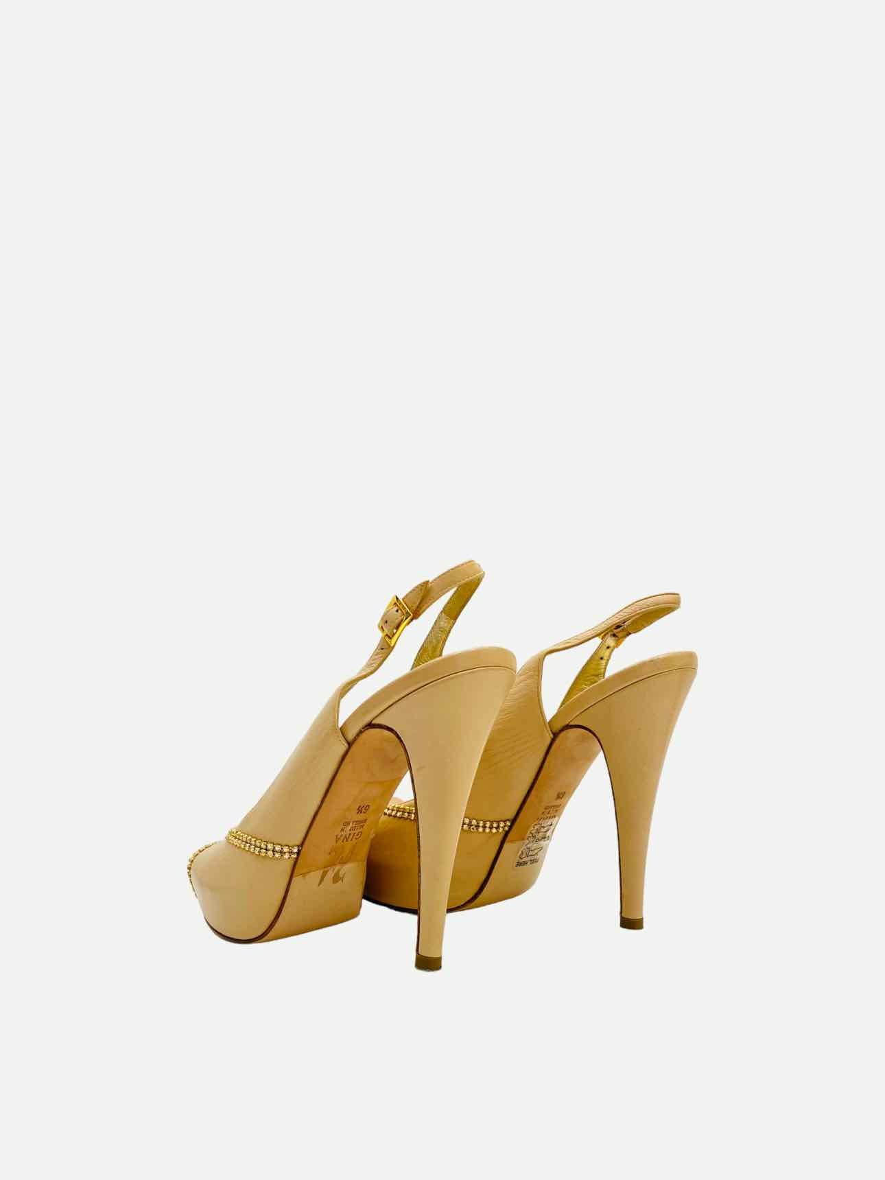 GINA Beige Size EU 39.5 Slingbacks