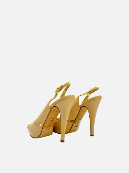 GINA Beige Size EU 39.5 Slingbacks