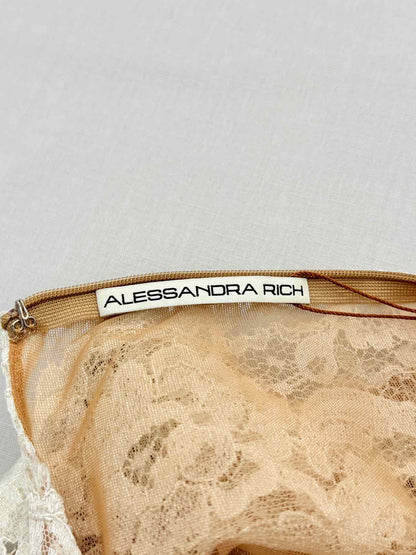 ALESSANDRA RICH White & Brown Size US 8 Long Dress