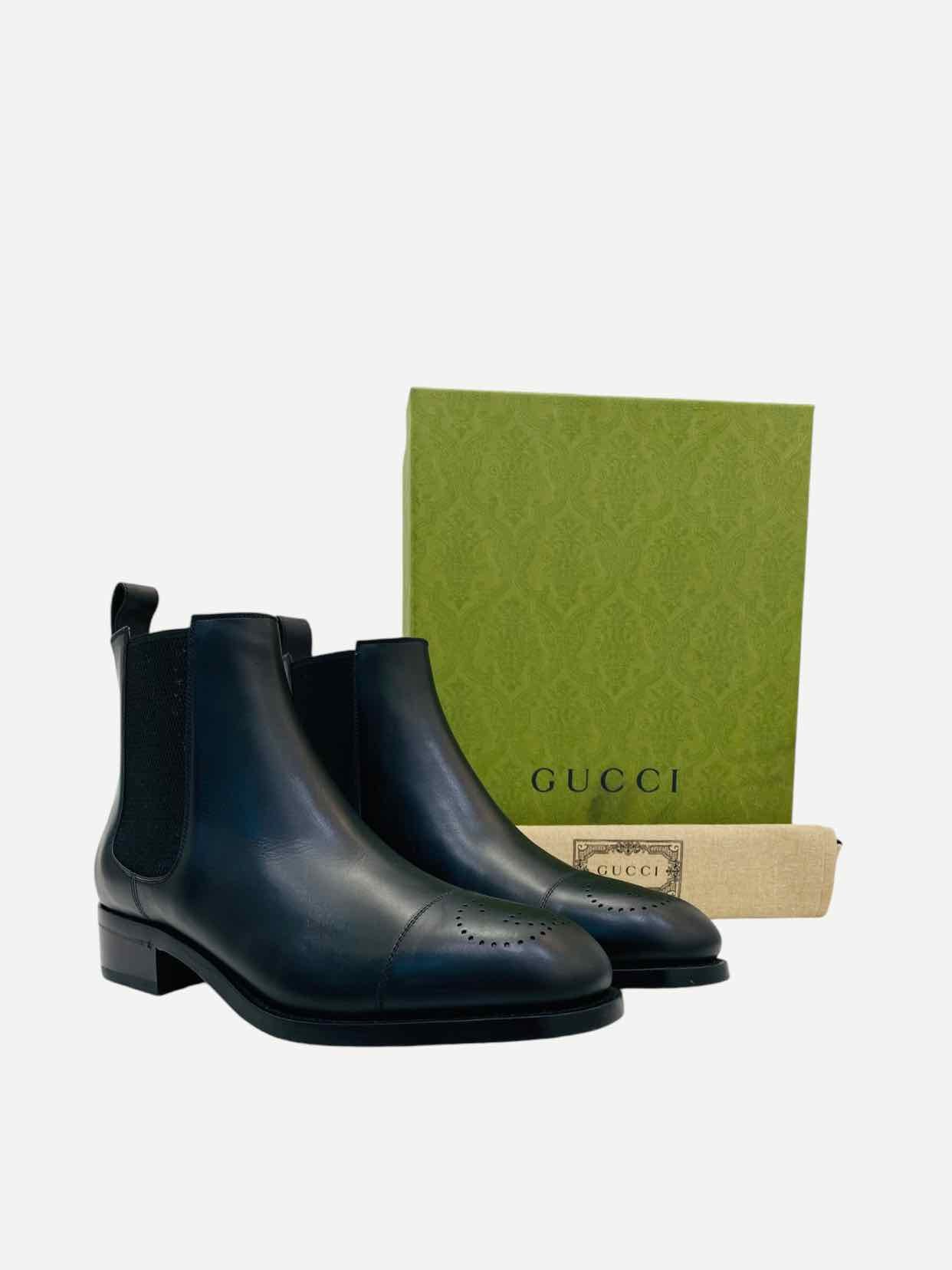 GUCCI Zowie Chelsea Black Ankle Boots 43