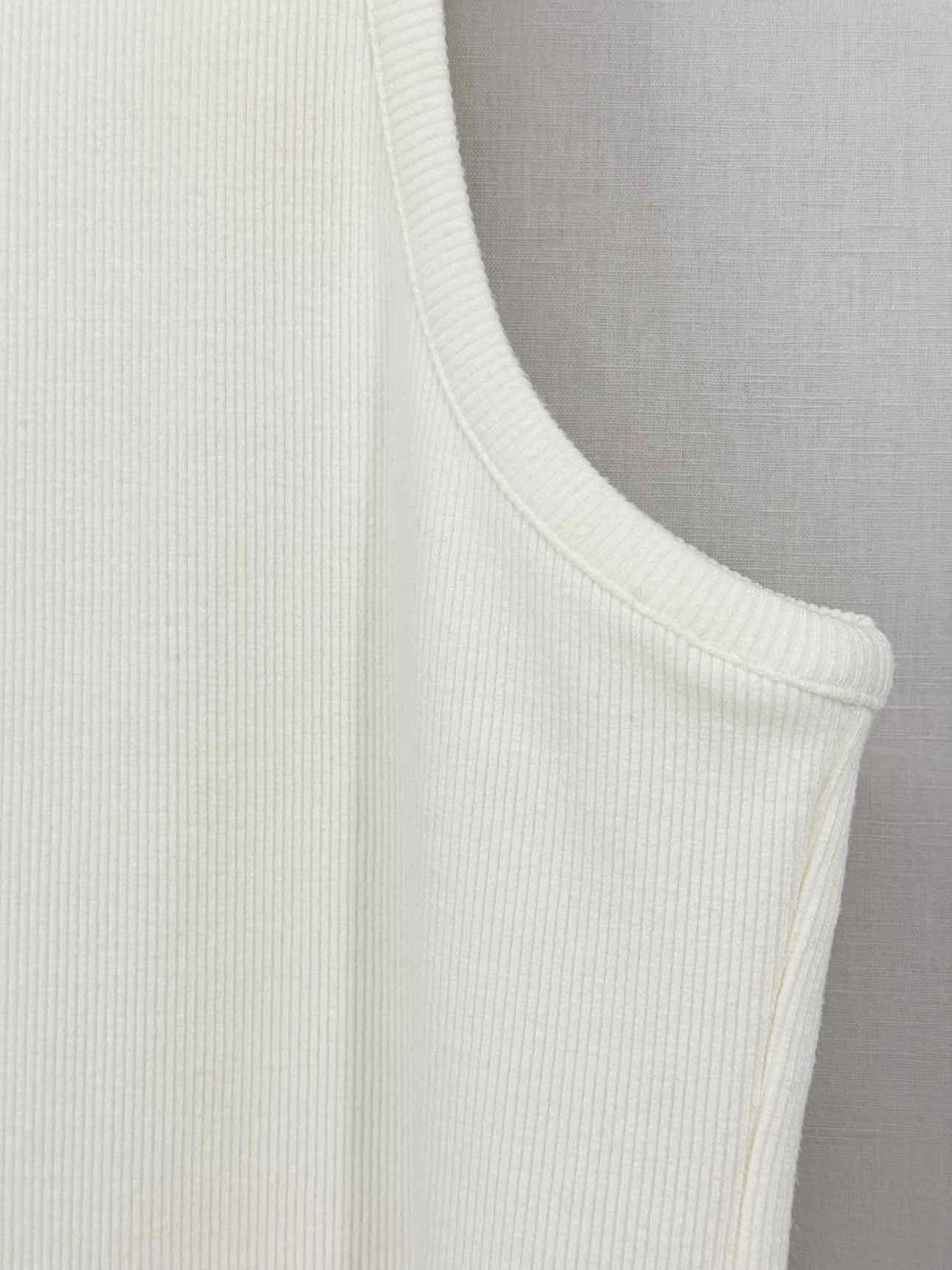 ESSE White Ribbed Size US 10 Tank Top