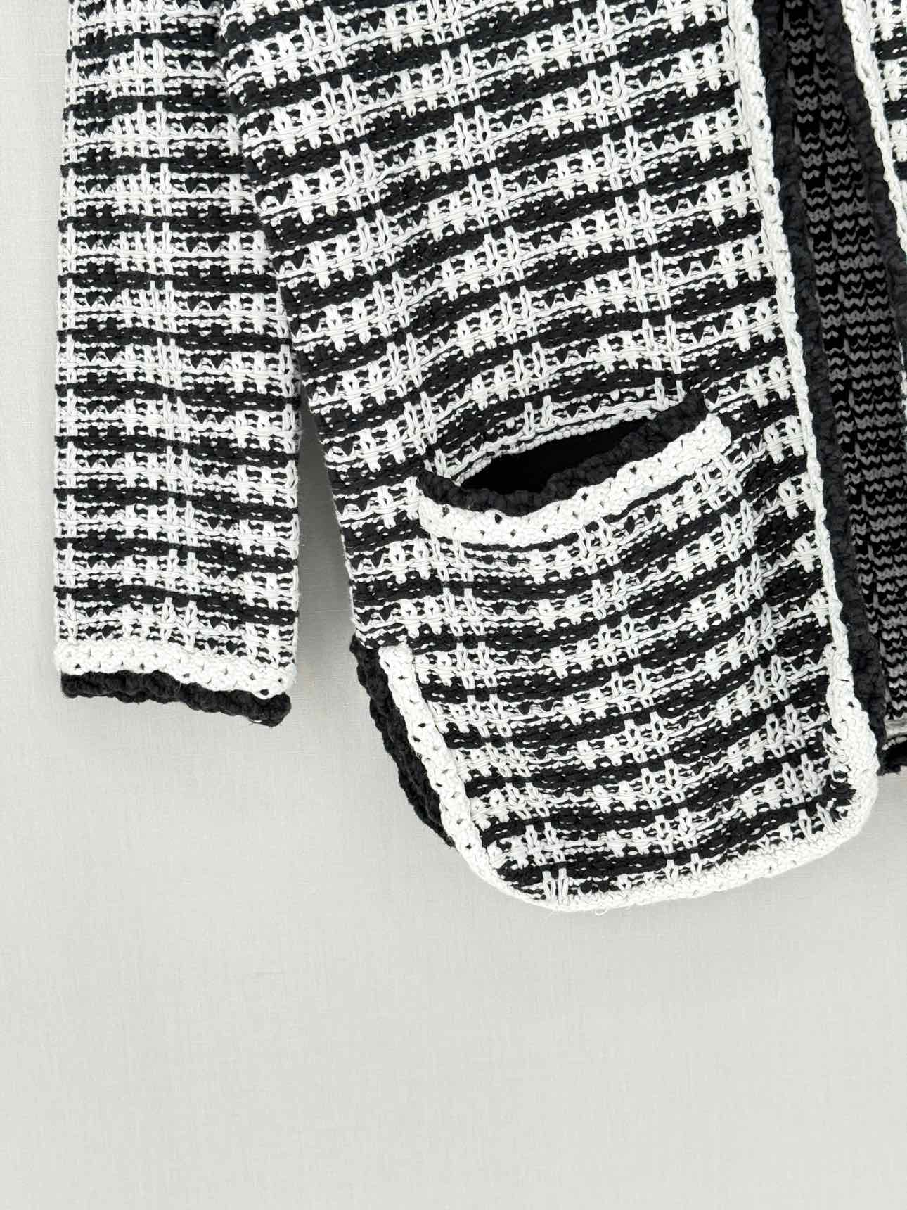 MAJE Black & White Crochet Size US 2 Cardigan