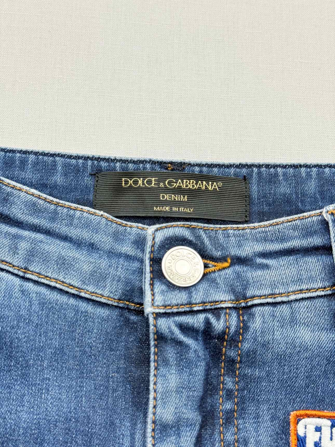 DOLCE & GABBANA Blue Embroidered Size 25 Jeans