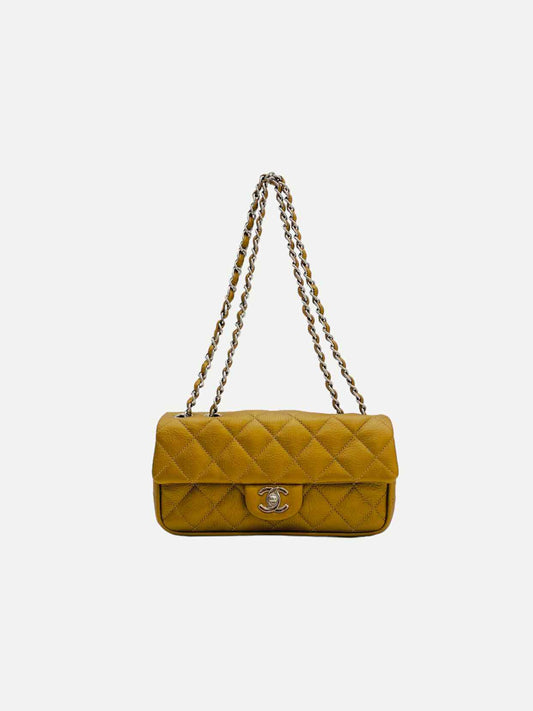 CHANEL East West Flap Bronze Quilted Shoulder Bag