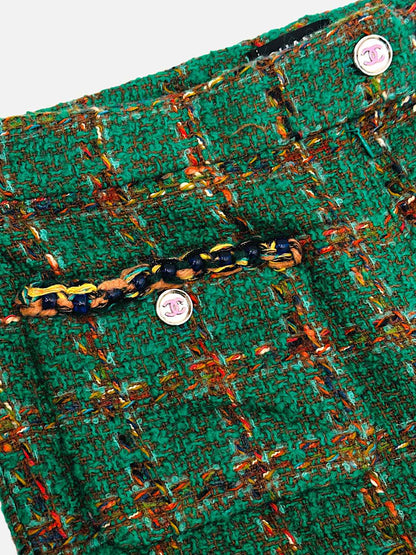 CHANEL 2023 Green Multicolor Plaid Size US 8 Pants