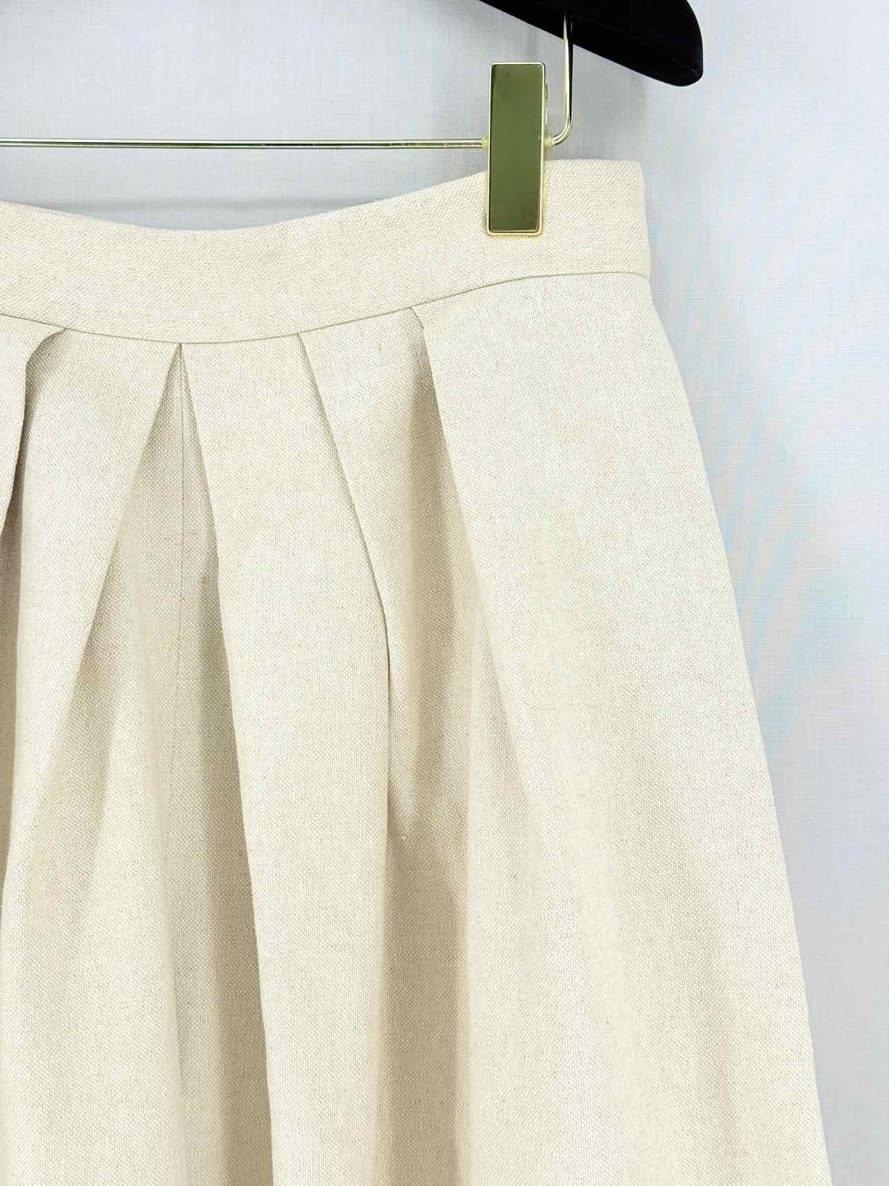 DELPOZO Long Pleated Cream Size US 4 Pants