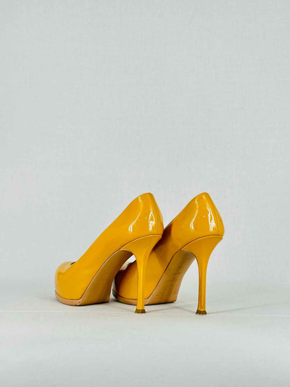 YSL Yellow Size EU 38 Heeled Sandals