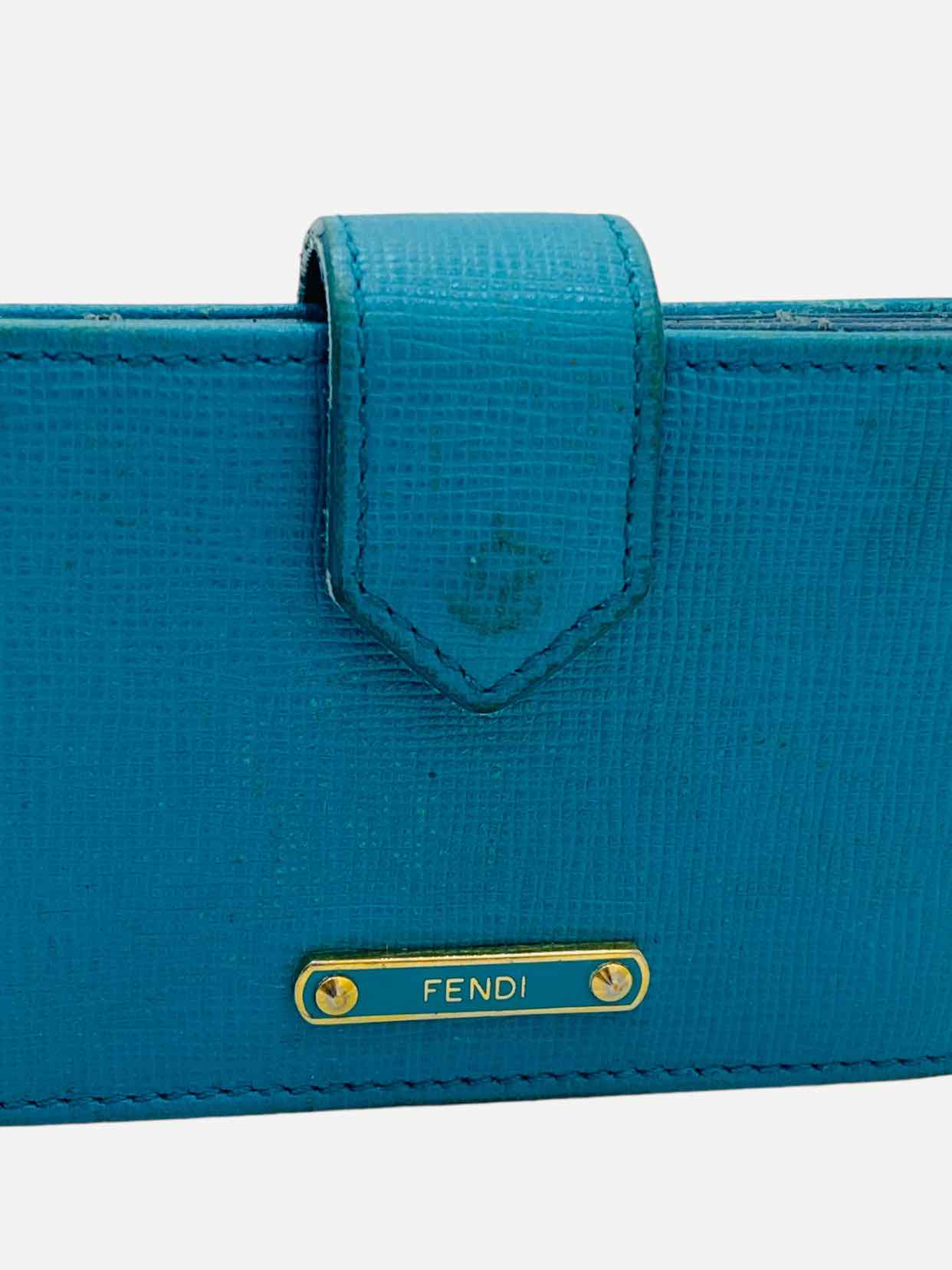 FENDI Elite Accordian Blue Card Holder