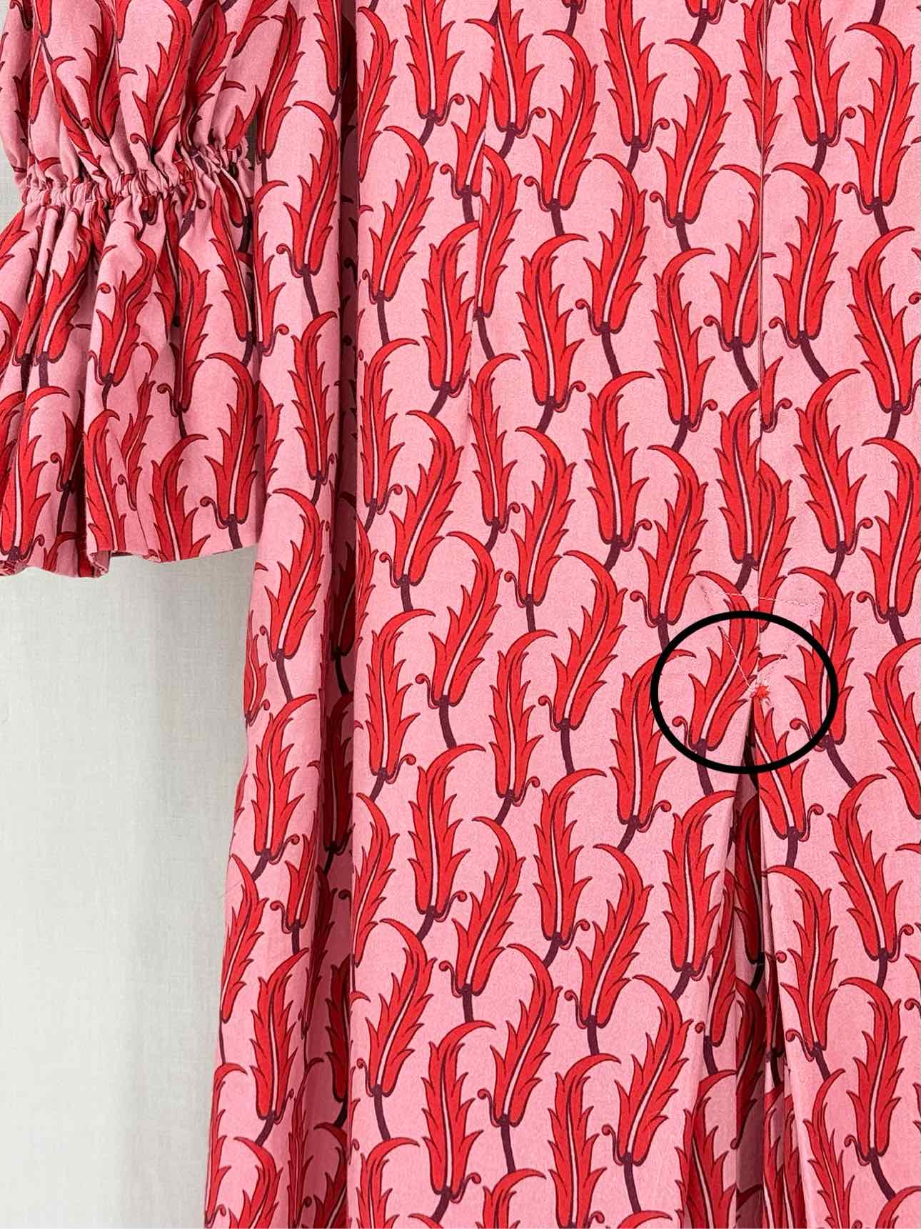 ATELIER 1756 Red Multicolor Size Medium Midi Dress