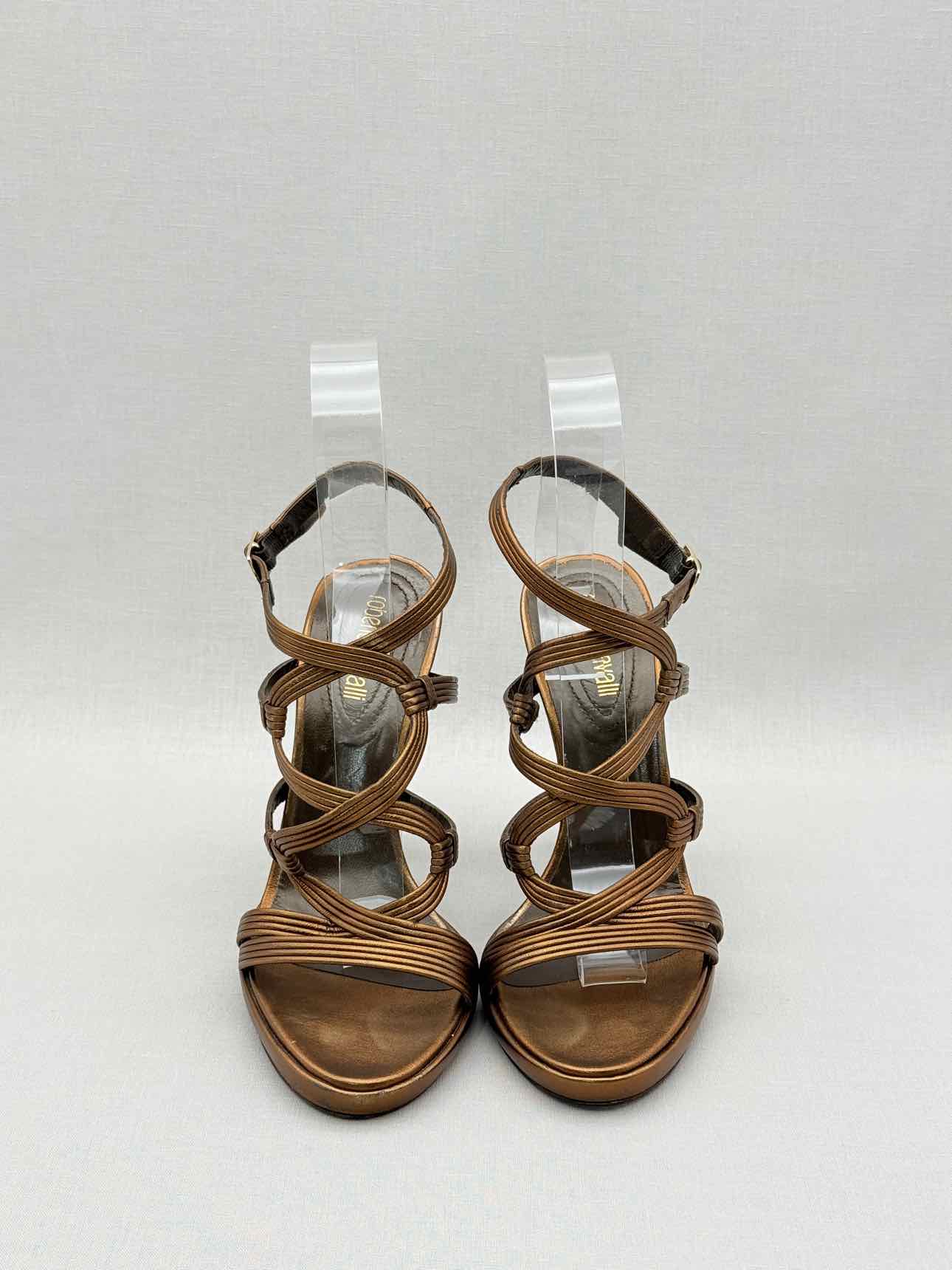ROBERTO CAVALLI Bronze Size EU 40 Heeled Sandals