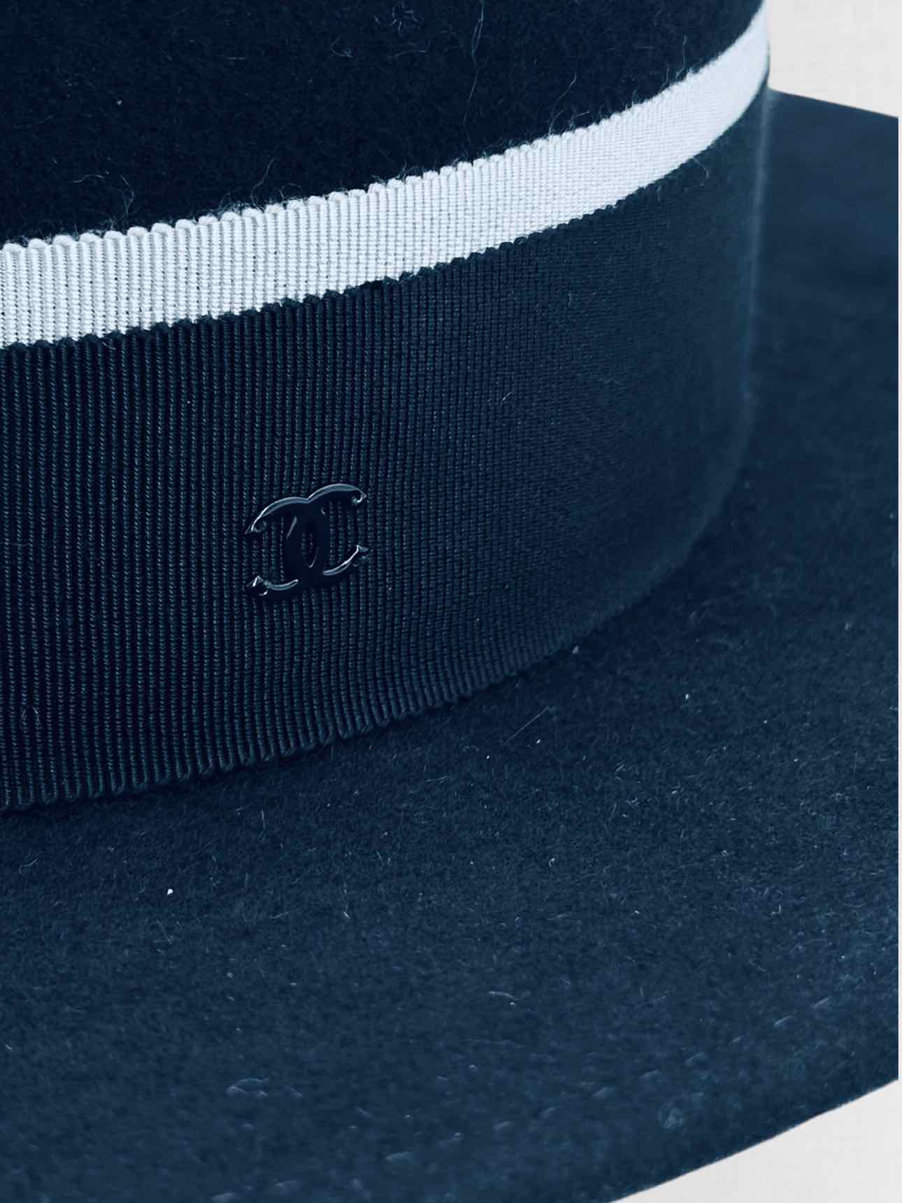 CHANEL Navy Blue CC Hat