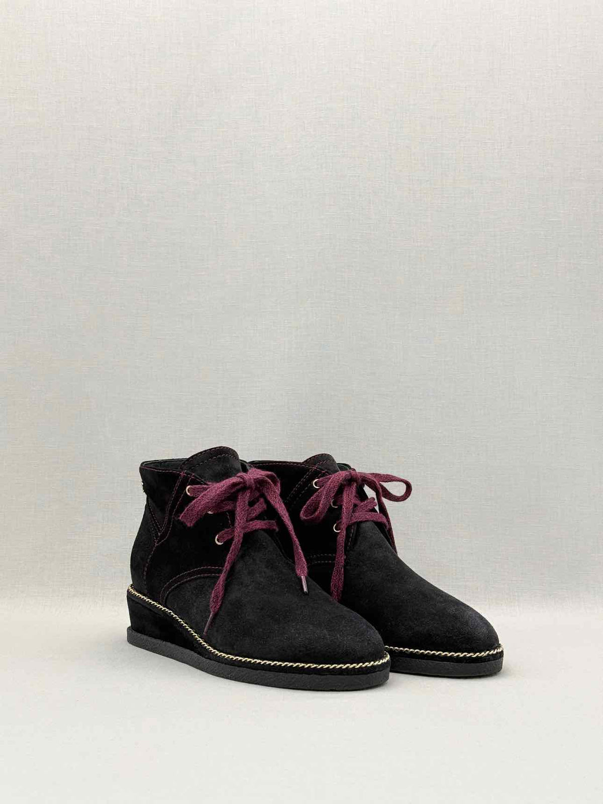 CHANEL Black CC Size EU 37.5 Ankle Boots