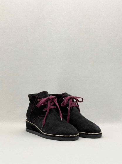 CHANEL Black CC Size EU 37.5 Ankle Boots