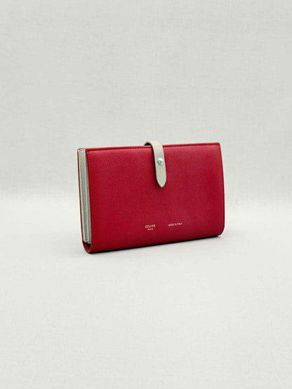 CELINE Red & Beige Continental Wallet