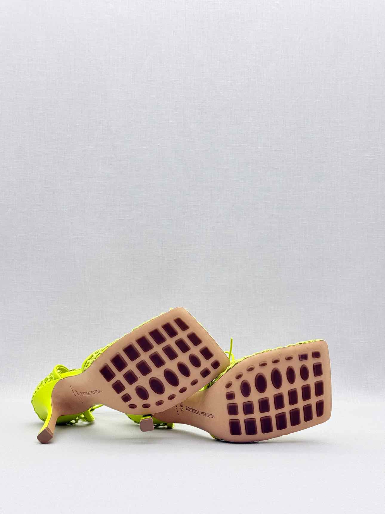 BOTTEGA VENETA Neon Yellow Size EU 38.5 Heeled Sandals