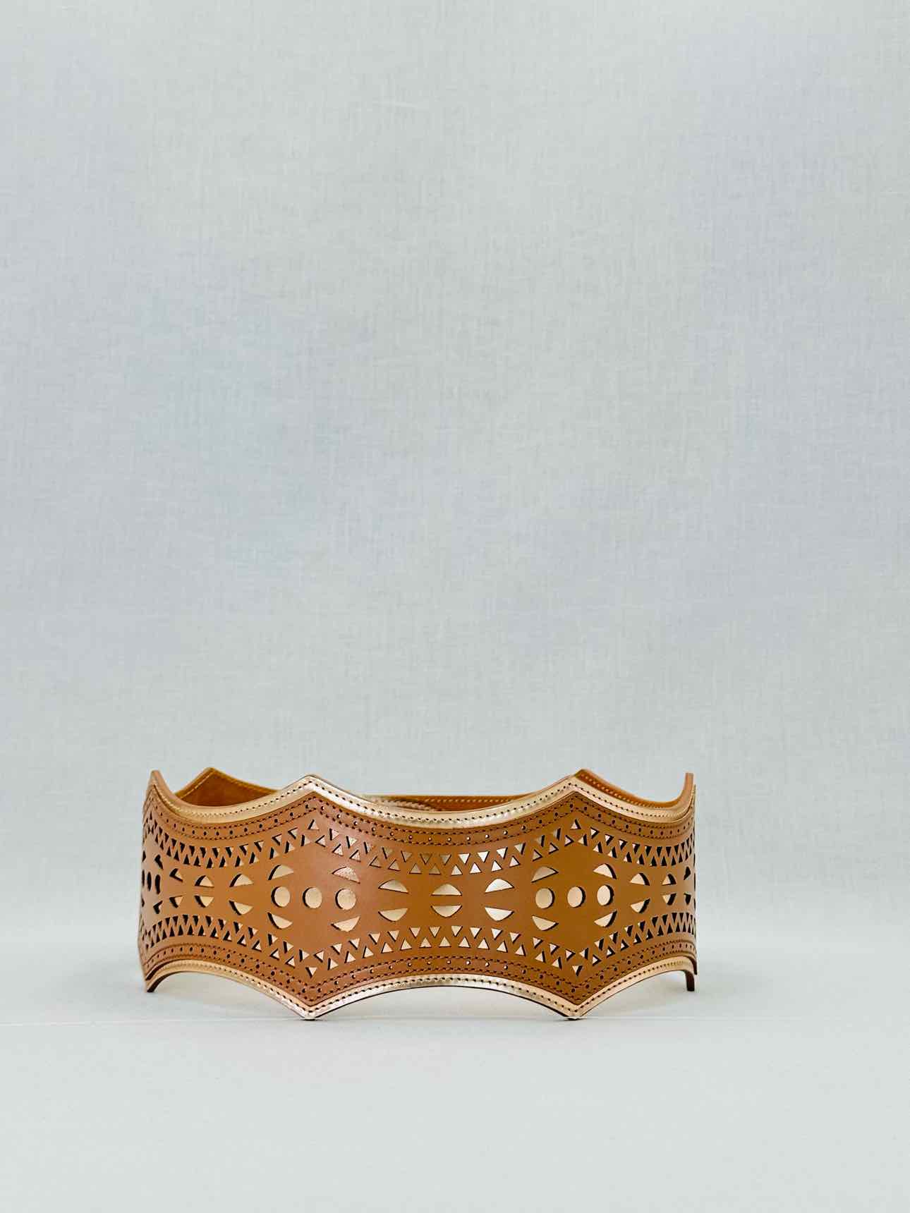 ALAIA Beige & Gold Belt