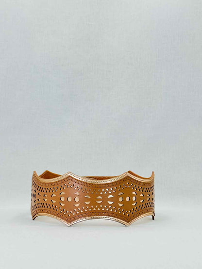 ALAIA Beige & Gold Belt