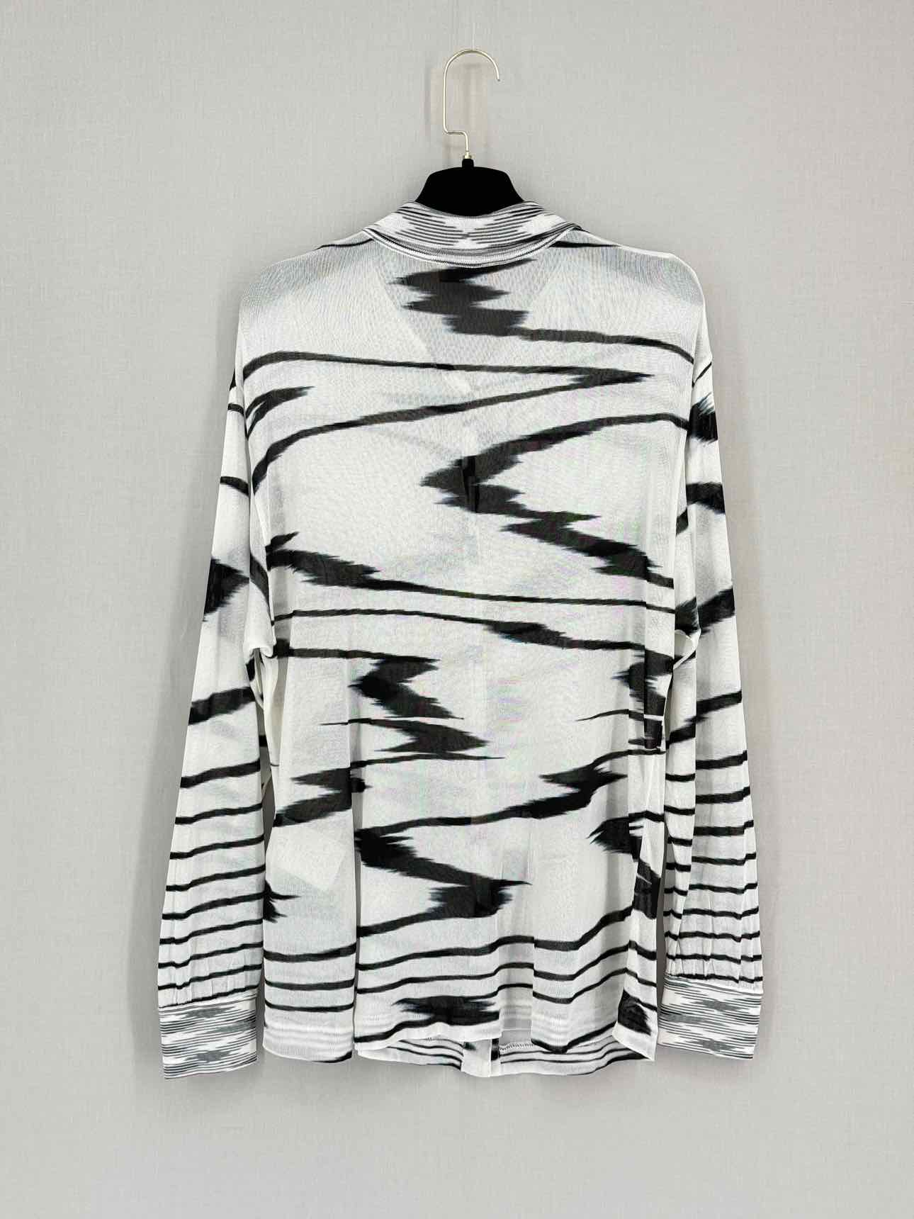 MISSONI White & Black Abstract Striped Size US 6 Shirt