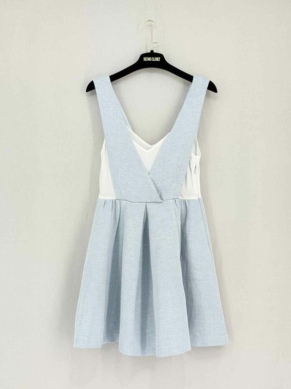 SANDRO Light Blue & White Size Small Short Dress