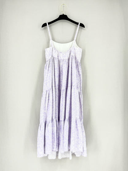 PEONY Lilac & White Floral Size Small Midi Dress
