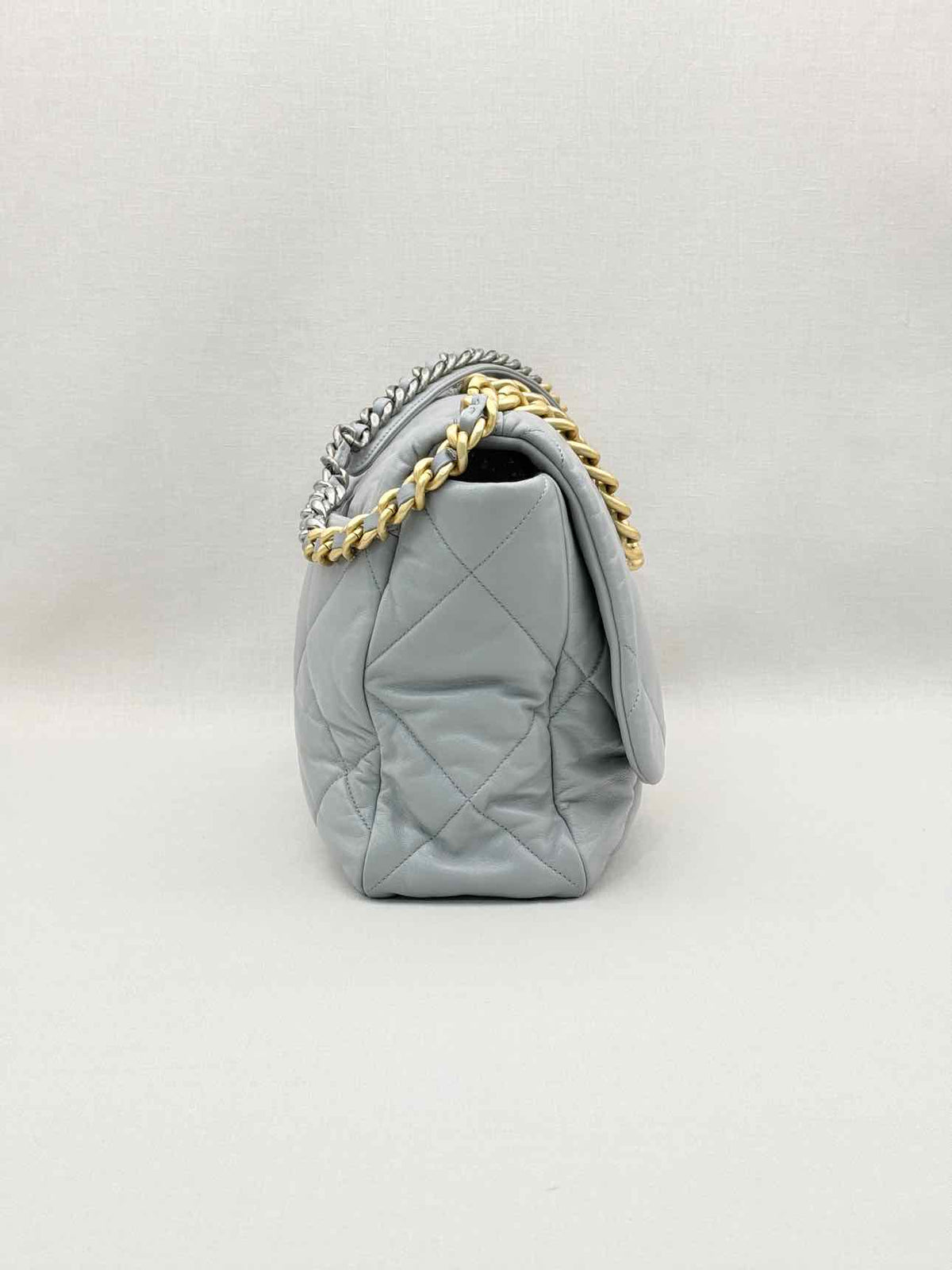 CHANEL 19 Flap Grey Quilted Shoulder Bag
