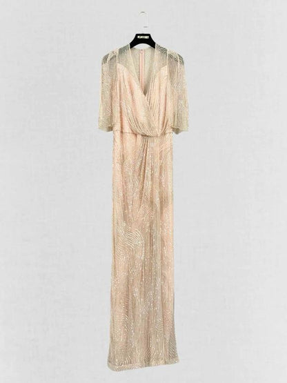 JENNY PACKHAM Dana Cream Size US 10 Long Dress