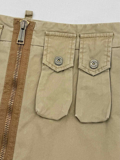 DSQUARED2 Military Khaki Size US 4 Mini Skirt
