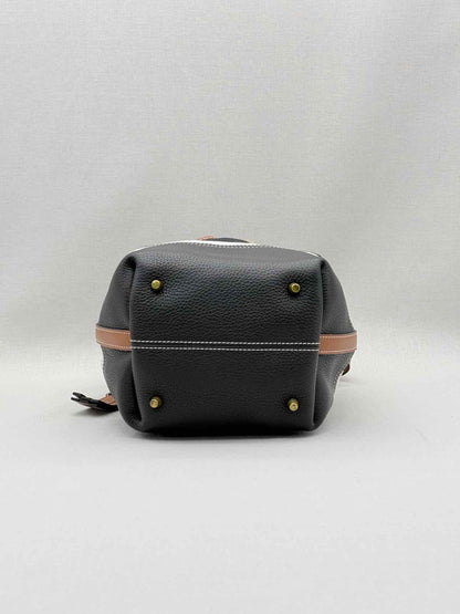 BURBERRY Heston Black Multicolor Check Bucket Bag