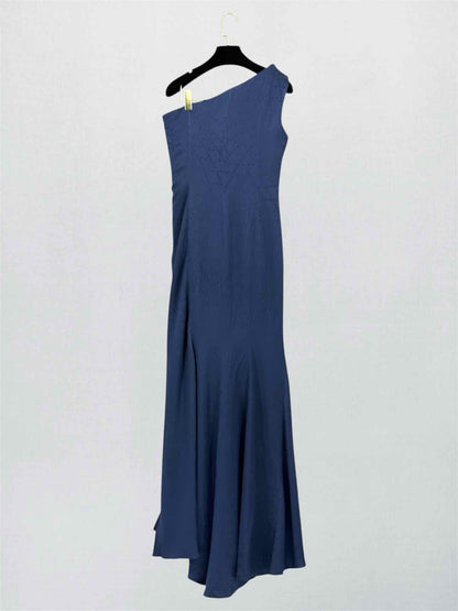 CAROLINA HERRERA Navy Blue Size US 4 Long Dress