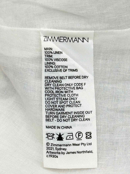 ZIMMERMANN White Multicolor Size Small Midi Skirt