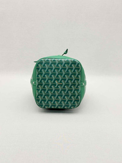 GOYARD Petit Flot Green Goyardine Chevron Bucket Bag