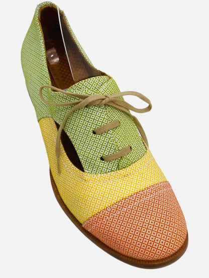 CHIE MIHARA Ingra Green Multicolor Oxfords